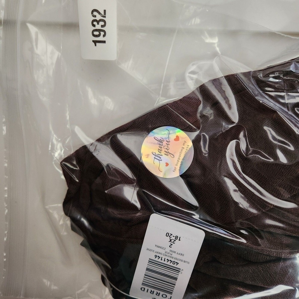 Torrid 2/ 2X Cardigan Slub Duster Ruched Short Sleeves Brown Sheer Casual NWT - Picture 6 of 6